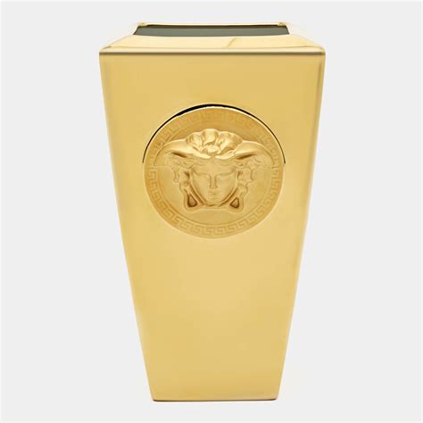 versace rosenthal vanity vase|Versace gold vase.